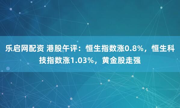 乐启网配资 港股午评：恒生指数涨0.8%，恒生科技指数涨1.03%，黄金股走强